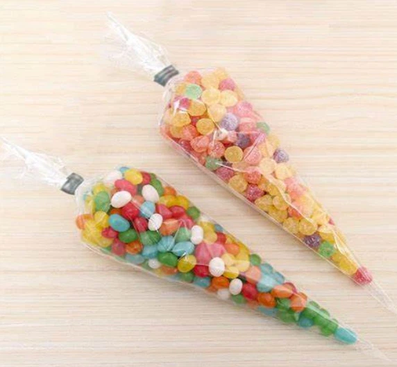 Konus shaklidagi plastik qadoqlash sumkasi chegirmali narx