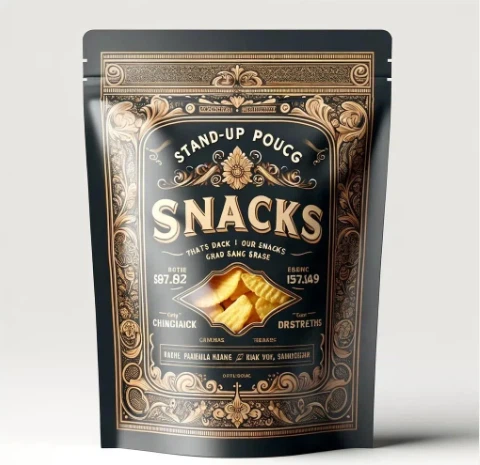 Qayta yopiladigan tik turgan sumkasi Oziq-ovqat mahsuloti konfet pechene yong'og'i alyuminiy folga sumkasi Plastik qadoqlash Zip issiqlik muhrlangan sumka